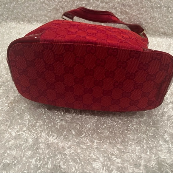 Gucci GG Shoulder Monogram Red Canvas Hobo bag Women’s - Picture 7 of 14